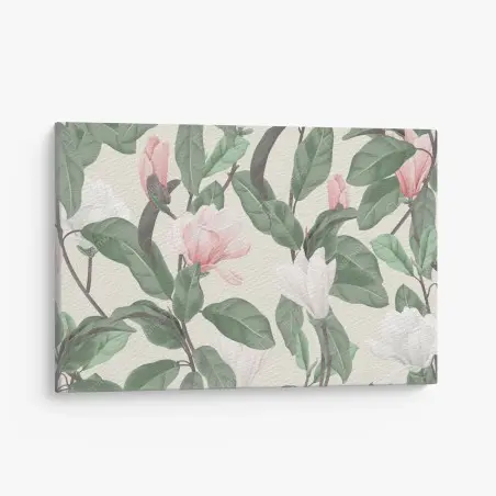 Leinwandbild pastell magnolienmuster – Pixers®