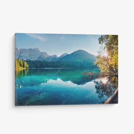 Leinwandbild sonniger Fusine see, Julische Alpen – Pixers®