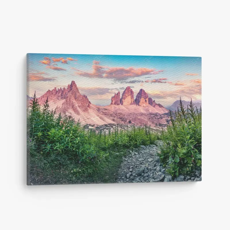 Leinwandbild sonnenuntergang bei Tre Cime di Lavaredo