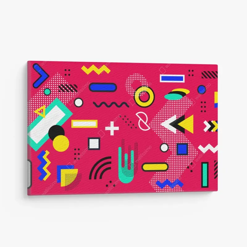 Leinwandbild lebhaftes geometrisches pop-muster