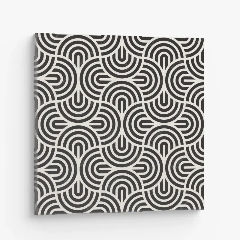 Leinwandbild schwarz-weiß geometrisches muster