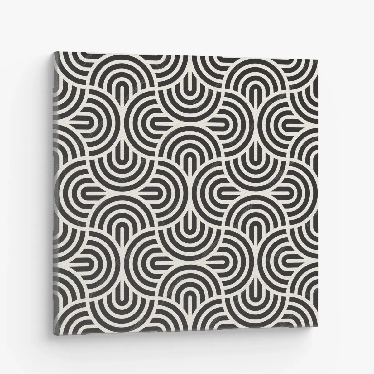 Leinwandbild schwarz-weiß geometrisches muster – Pixers®
