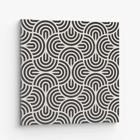 Leinwandbild schwarz-weiß geometrisches muster – Pixers®