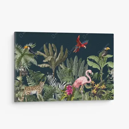 Leinwandbild tropische dschungel-wildtierszene – Pixers®