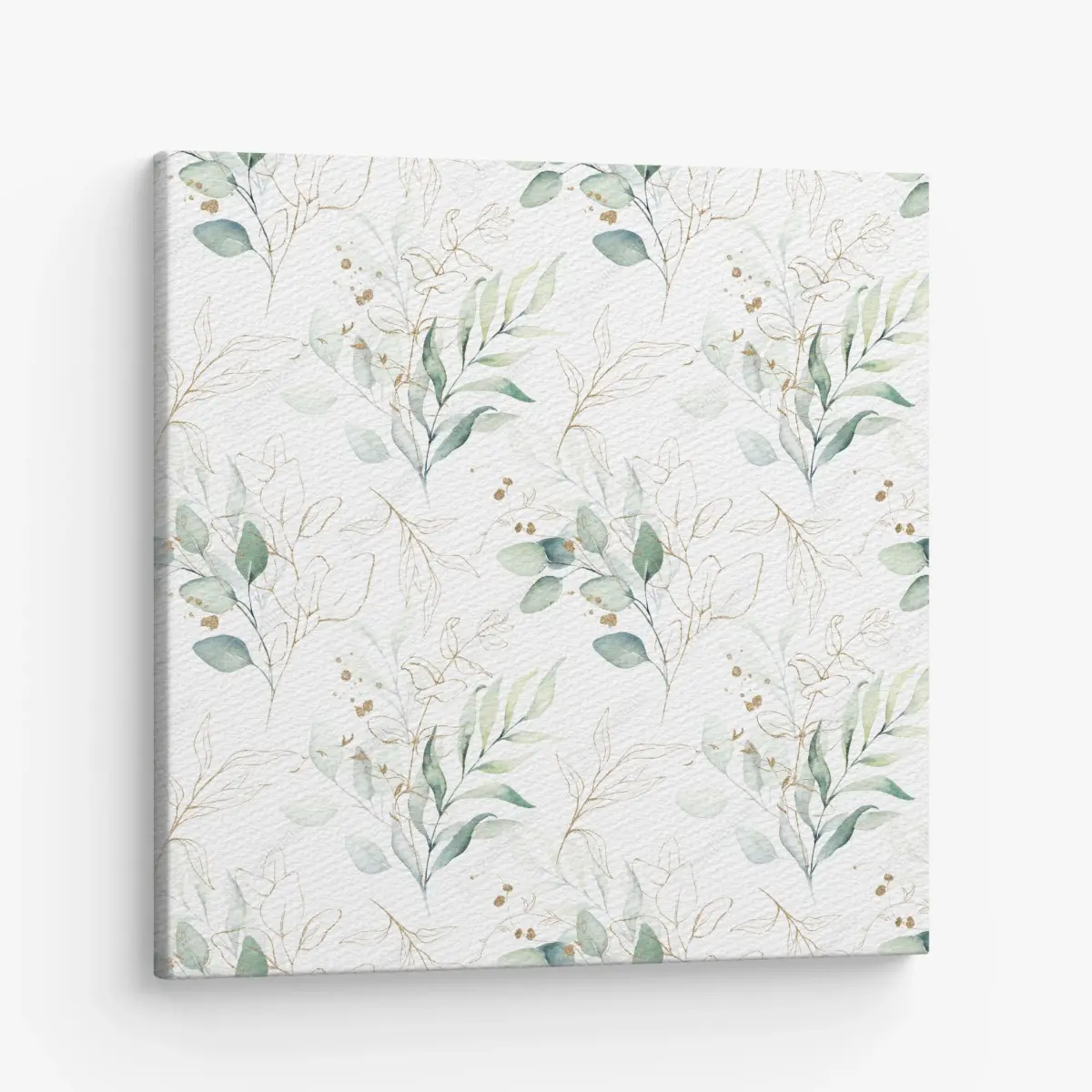 Leinwandbild sanftes eukalyptus aquarellmuster – Pixers®