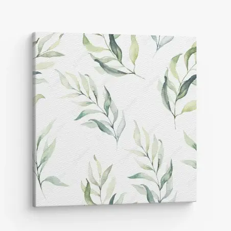 Leinwandbild sanftes aquarellmuster mit eukalyptusblättern – Pixers®