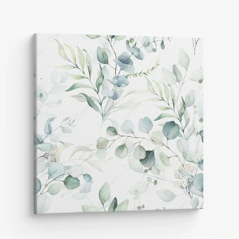 Leinwandbild aquarell eukalyptus blättermuster