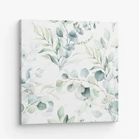 Leinwandbild aquarell eukalyptus blättermuster – Pixers®