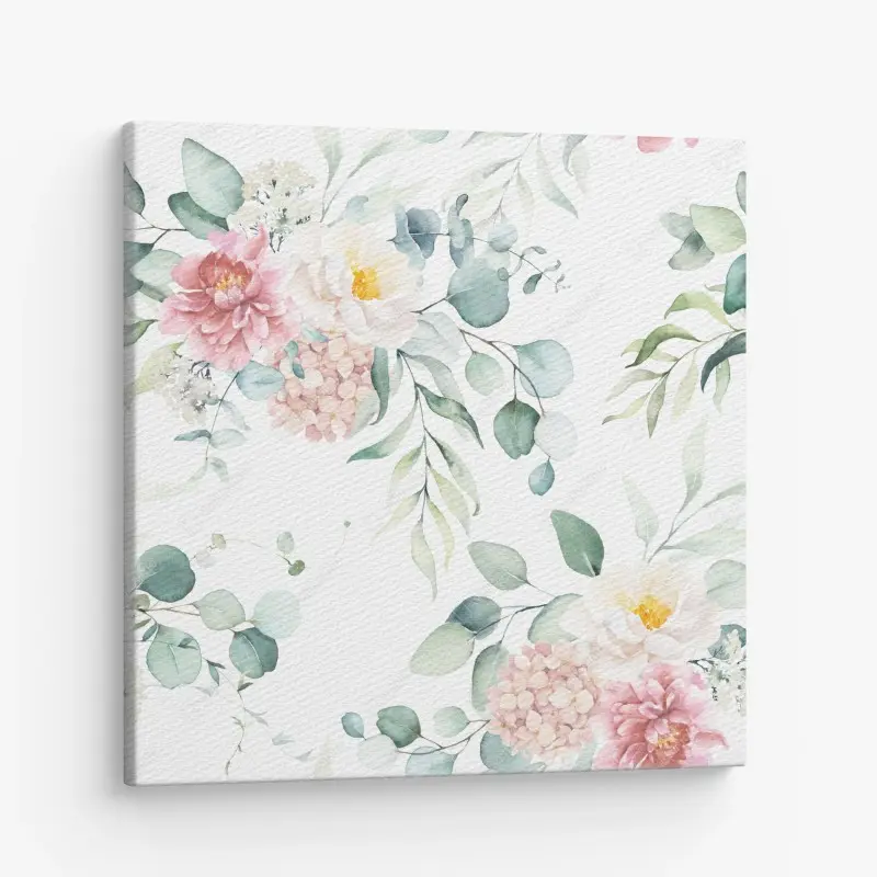 Leinwandbild zarter aquarellblumenstrauß