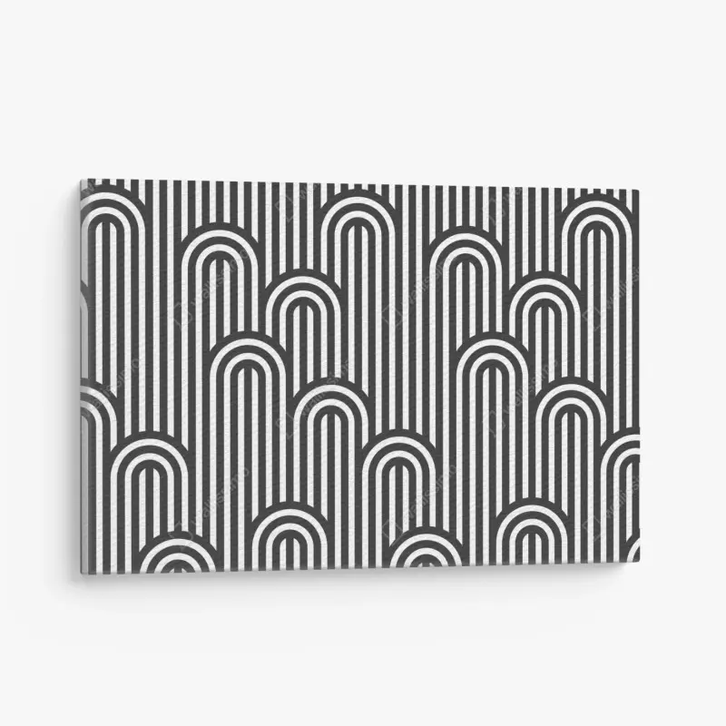 Leinwandbild schwarzweißes geometrisches streifenmuster