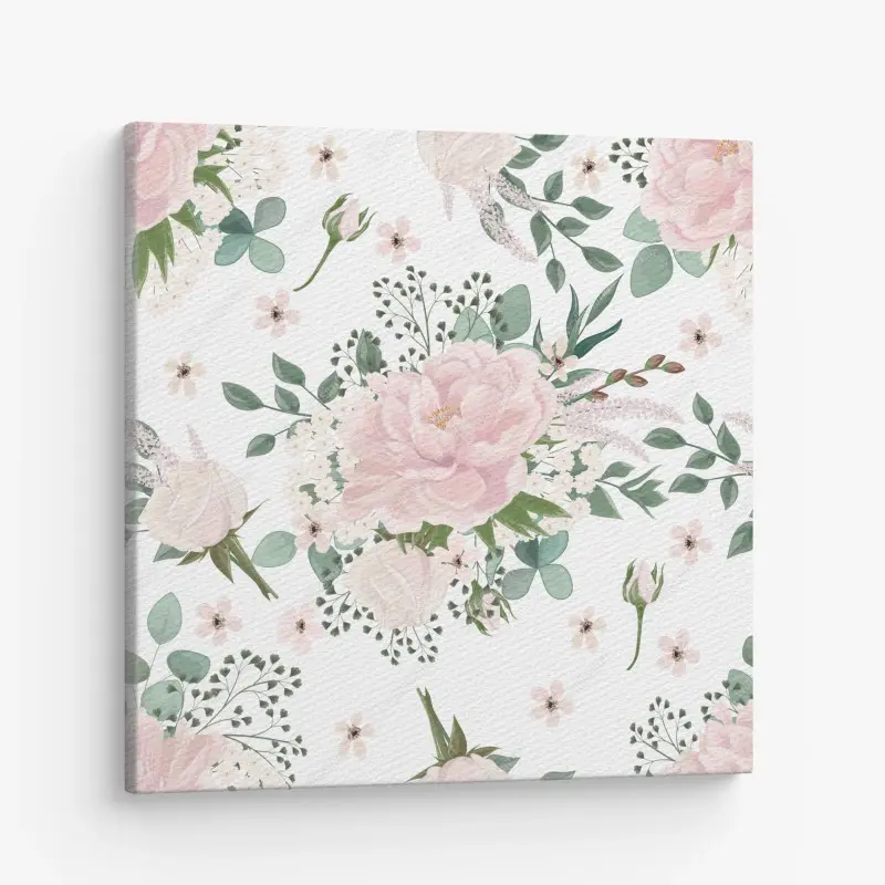 Leinwandbild zartes rosa pfingstrosenmuster