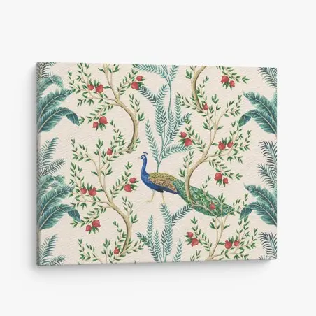 Leinwandbild pfau zwischen granatästen – Pixers®