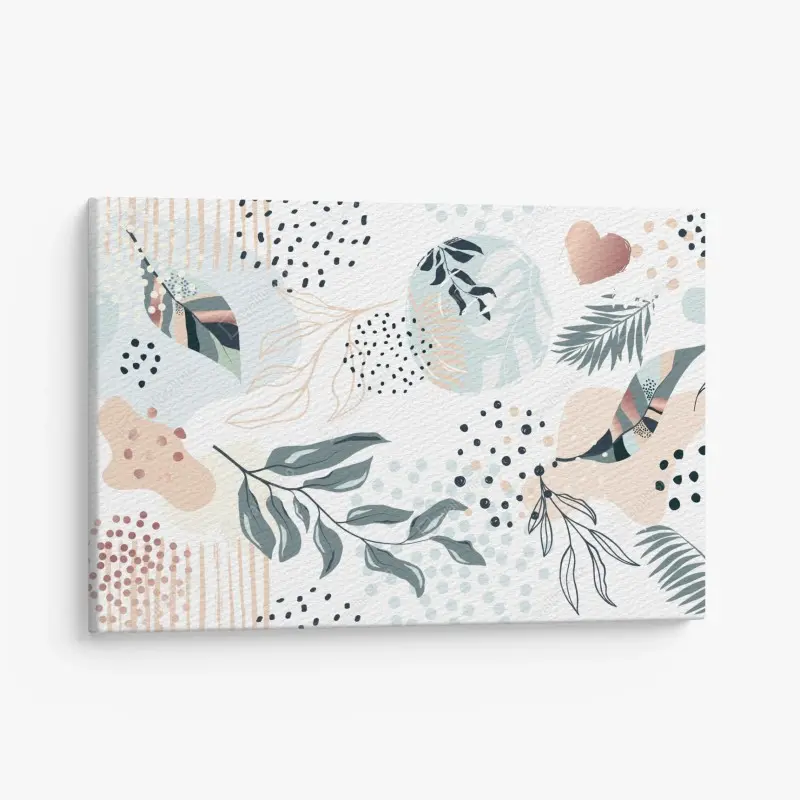 Leinwandbild pastellfarbenes botanisches abstraktes muster