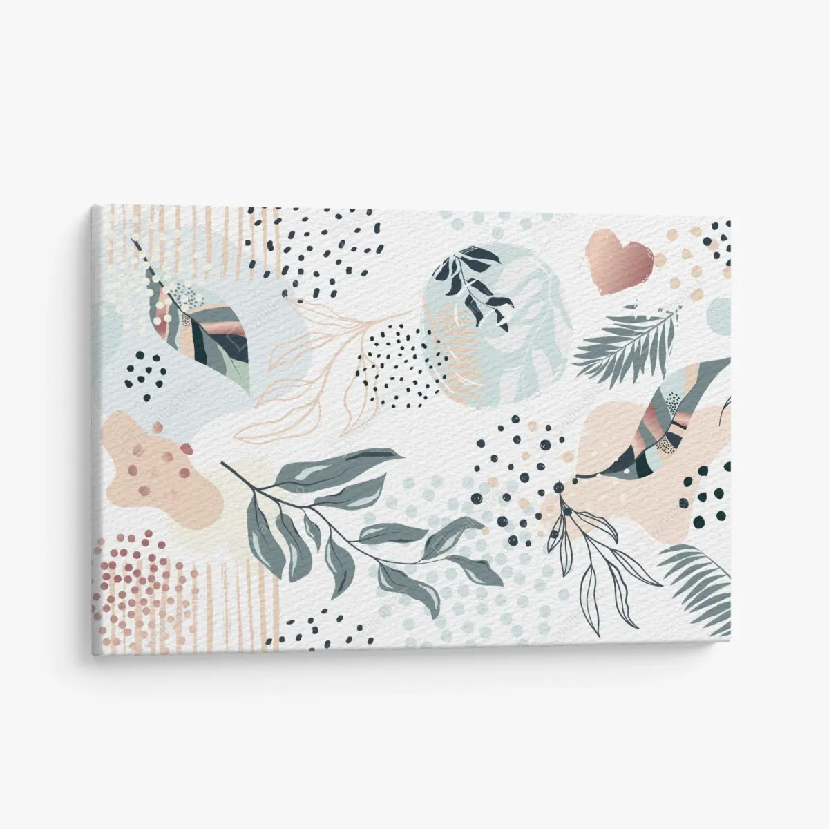 Leinwandbild pastellfarbenes botanisches abstraktes muster – Pixers®