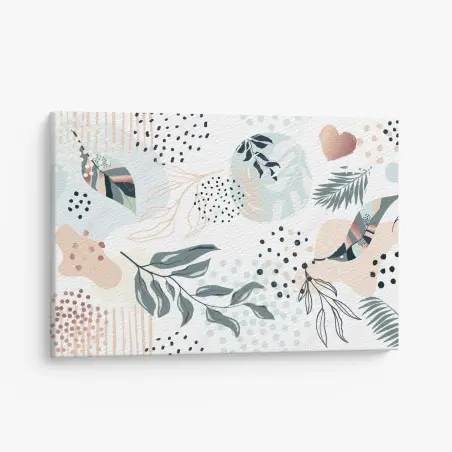 Leinwandbild pastellfarbenes botanisches abstraktes muster – Pixers®