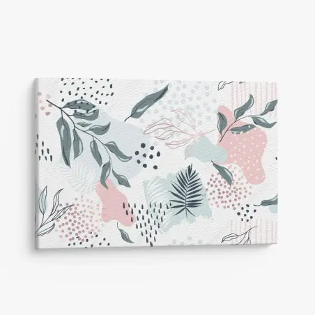 Leinwandbild pastellfarbenes botanisches abstraktes muster – Pixers®