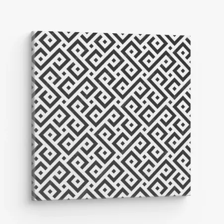 Leinwandbild zeitloses schwarz-weiß geometrisches muster – Pixers®