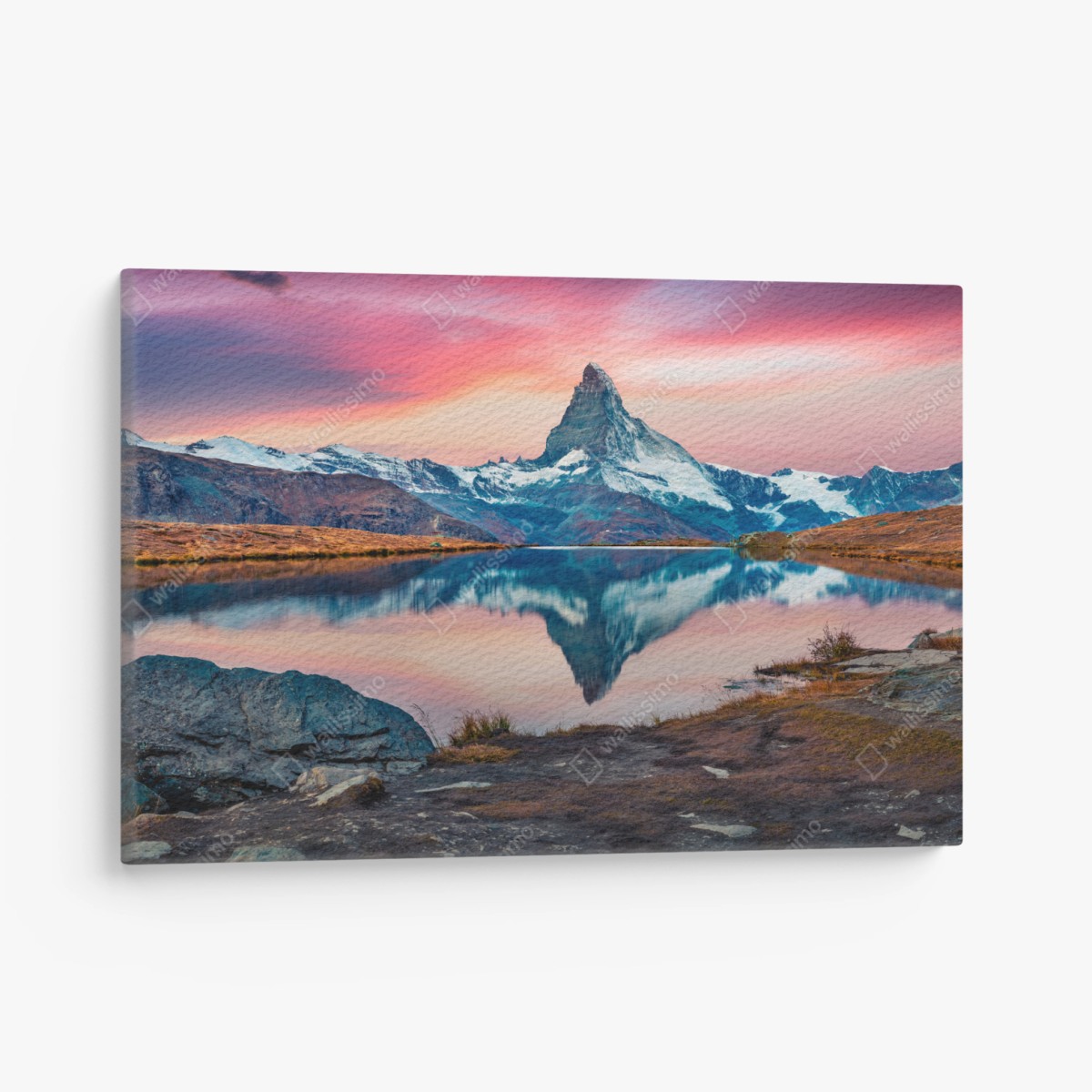 Leinwandbild majestätisches Matterhorn spiegelt sich im Stellisee – Pixers®