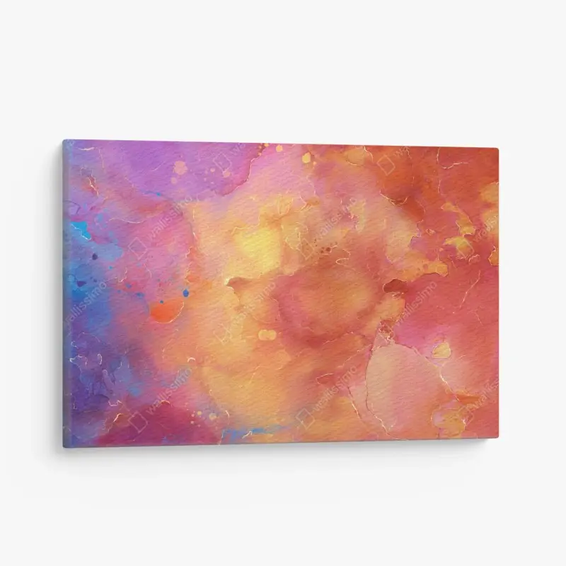 Leinwandbild lebhafte aquarell-abstraktion in warmen tönen