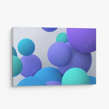 Leinwandbild bunte schwebende kugeln 3d abstrakt – Pixers®