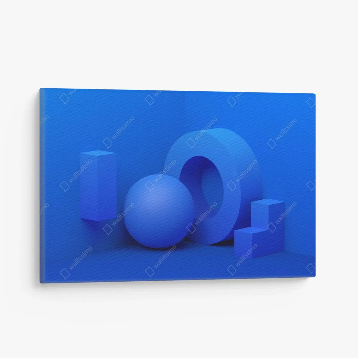Leinwandbild blaue geometrische 3d-komposition – Pixers®