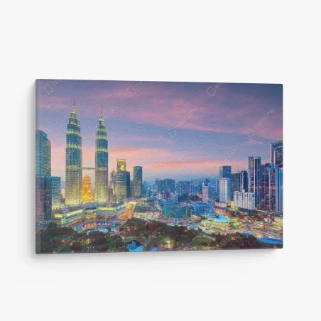 Leinwandbild Kuala Lumpur skyline bei dämmerung – Pixers®