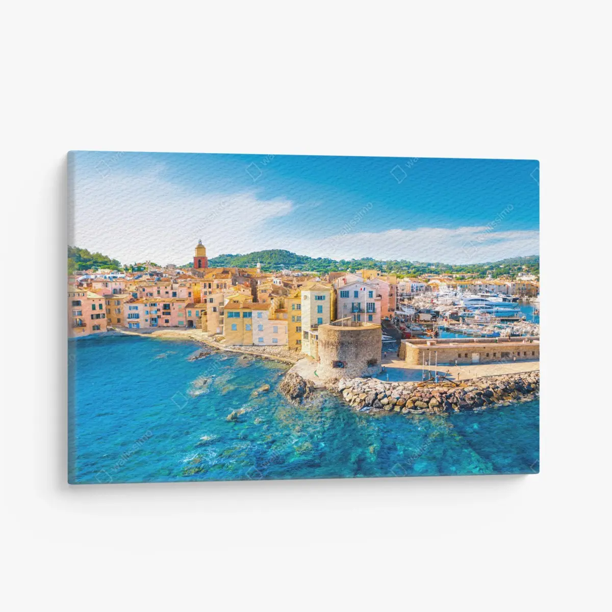Leinwandbild sonniger Mittelmeerhafen – Pixers®