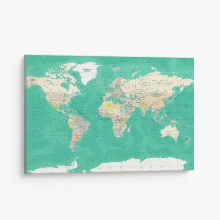 Leinwandbild weltkarte im vintage-stil – Pixers®