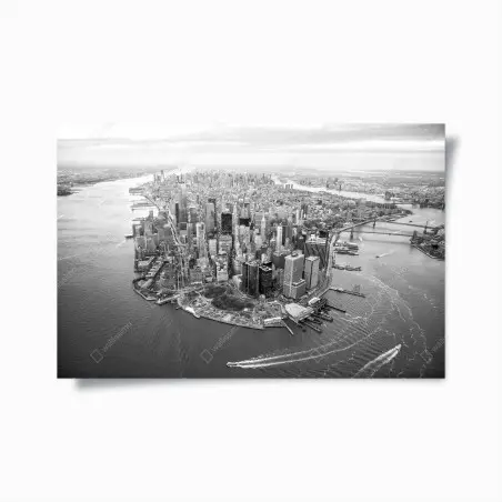 Poster Manhattan skyline aus der luft – Pixers®