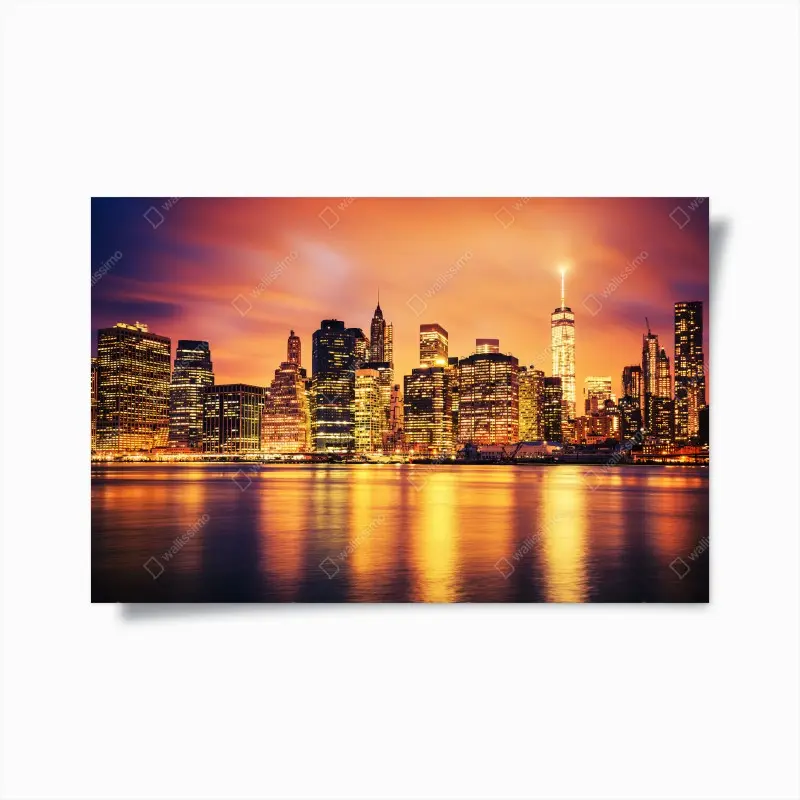 Poster New York skyline bei sonnenuntergang