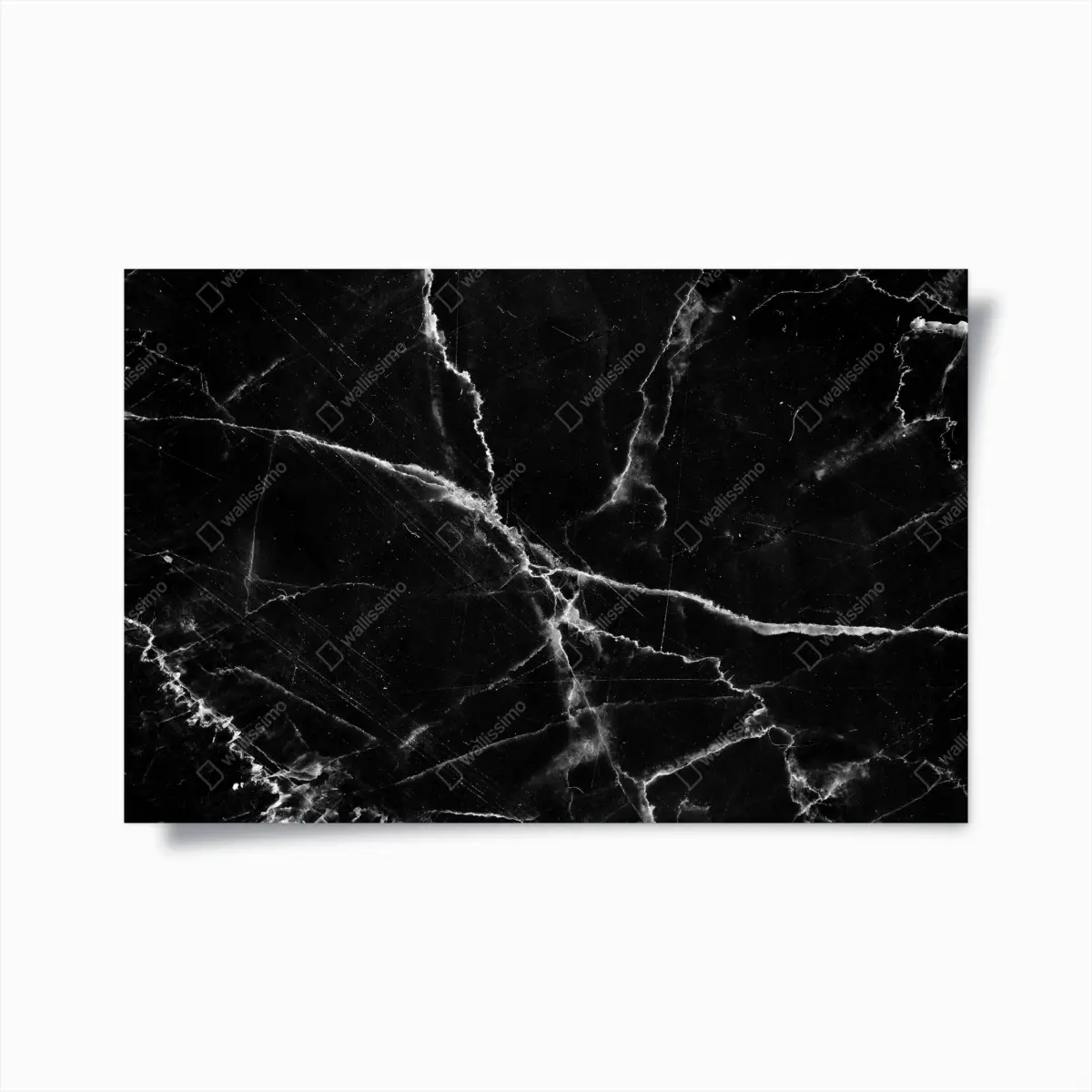 Poster schwarzer marmor mit weißen adern – Pixers®