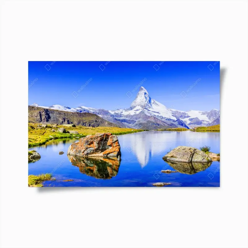 Poster Matterhorn spiegelung am Stellisee, Zermatt