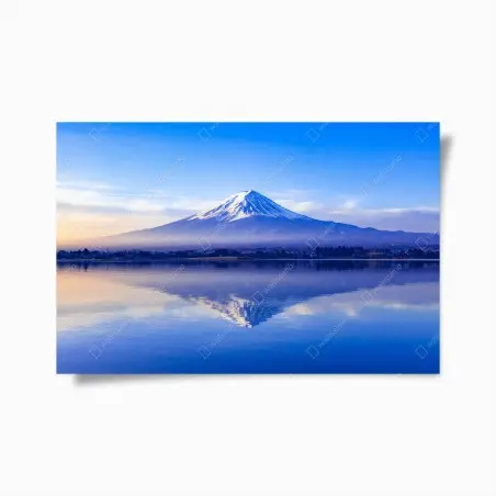 Poster Mount Fuji morgendliche reflexion über ruhigem see – Pixers®