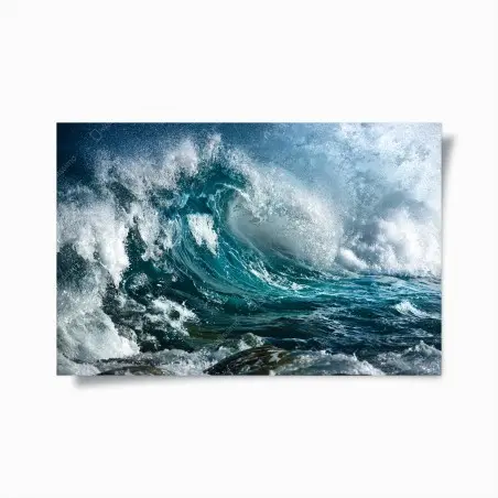 Poster türkise ozeanwelle in bewegung – Pixers®
