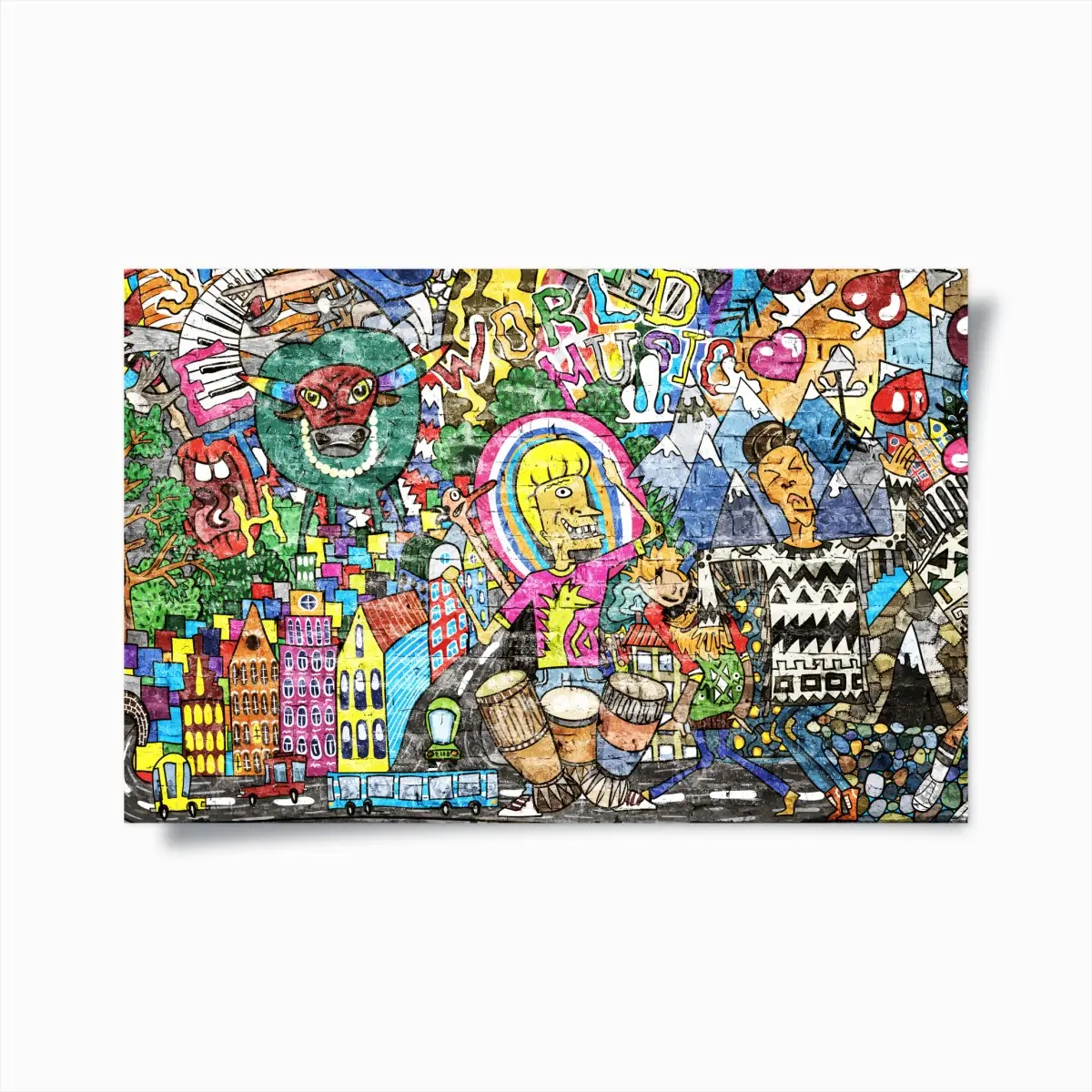 Poster farbenfrohes graffiti-wandbild – Pixers®