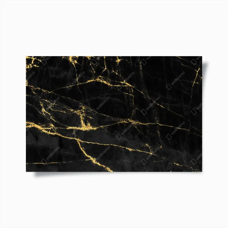 Poster schwarzer marmor mit goldenen adern