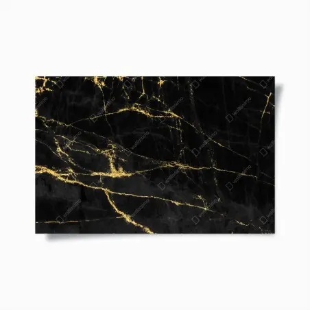 Poster schwarzer marmor mit goldenen adern – Pixers®