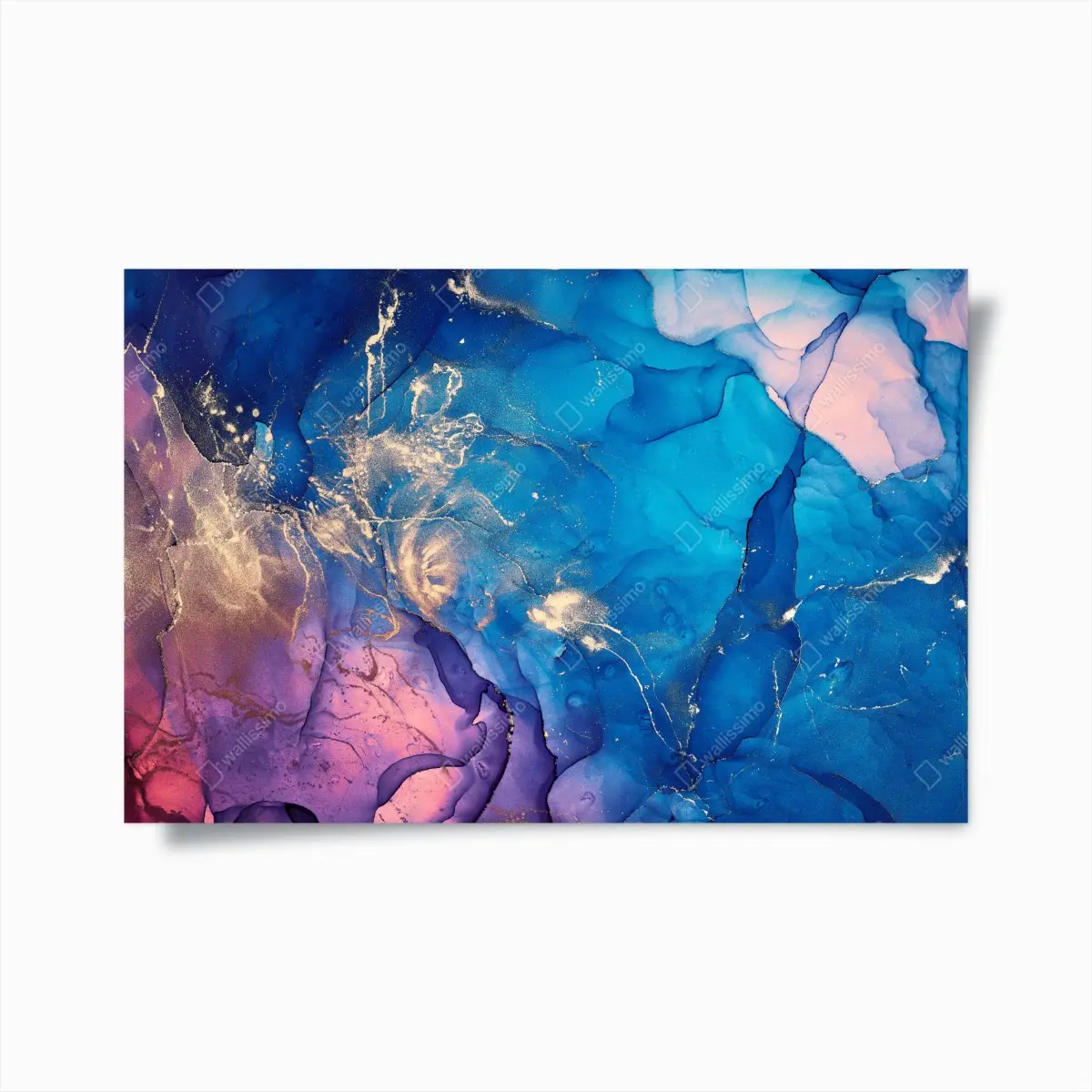 Poster blaue marmorierte alkoholtinten abstraktion – Pixers®