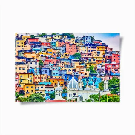 Poster bunte häuser von Las Peñas am Santa Ana hügel, Guayaquil – Pixers®