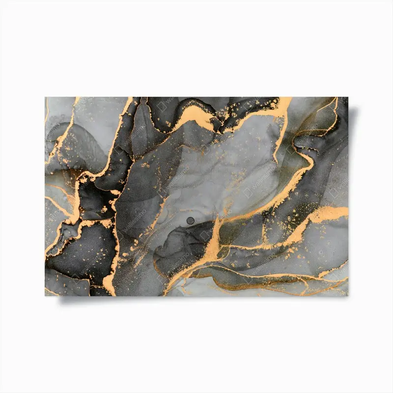 Poster rauchiger grauer marmor mit goldenen adern
