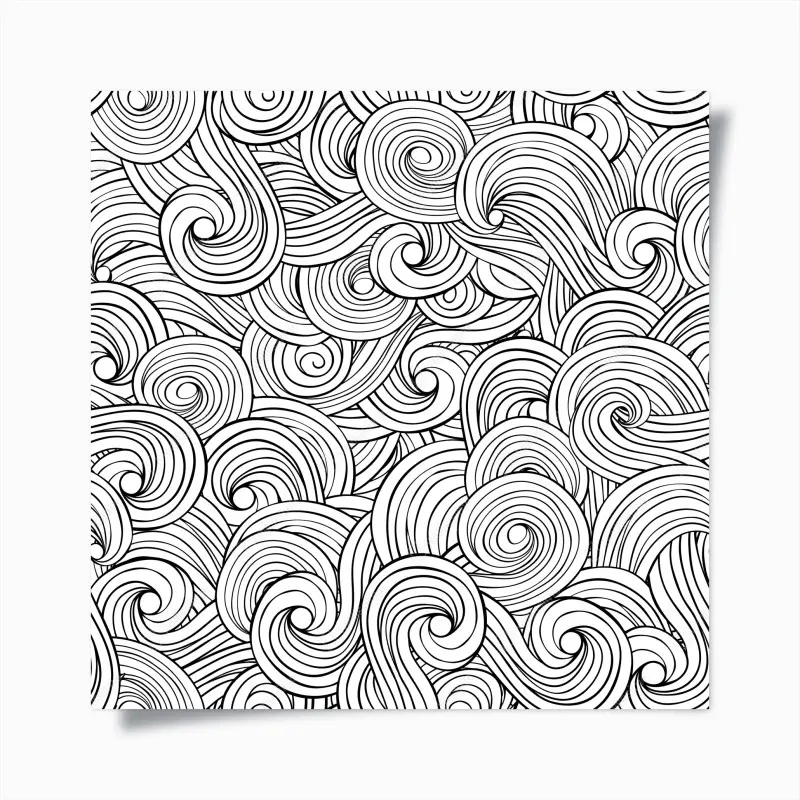 Poster schwarzweißes spiralmuster