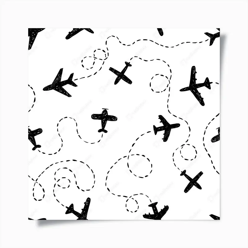 Poster handgezeichnetes flugzeugmuster