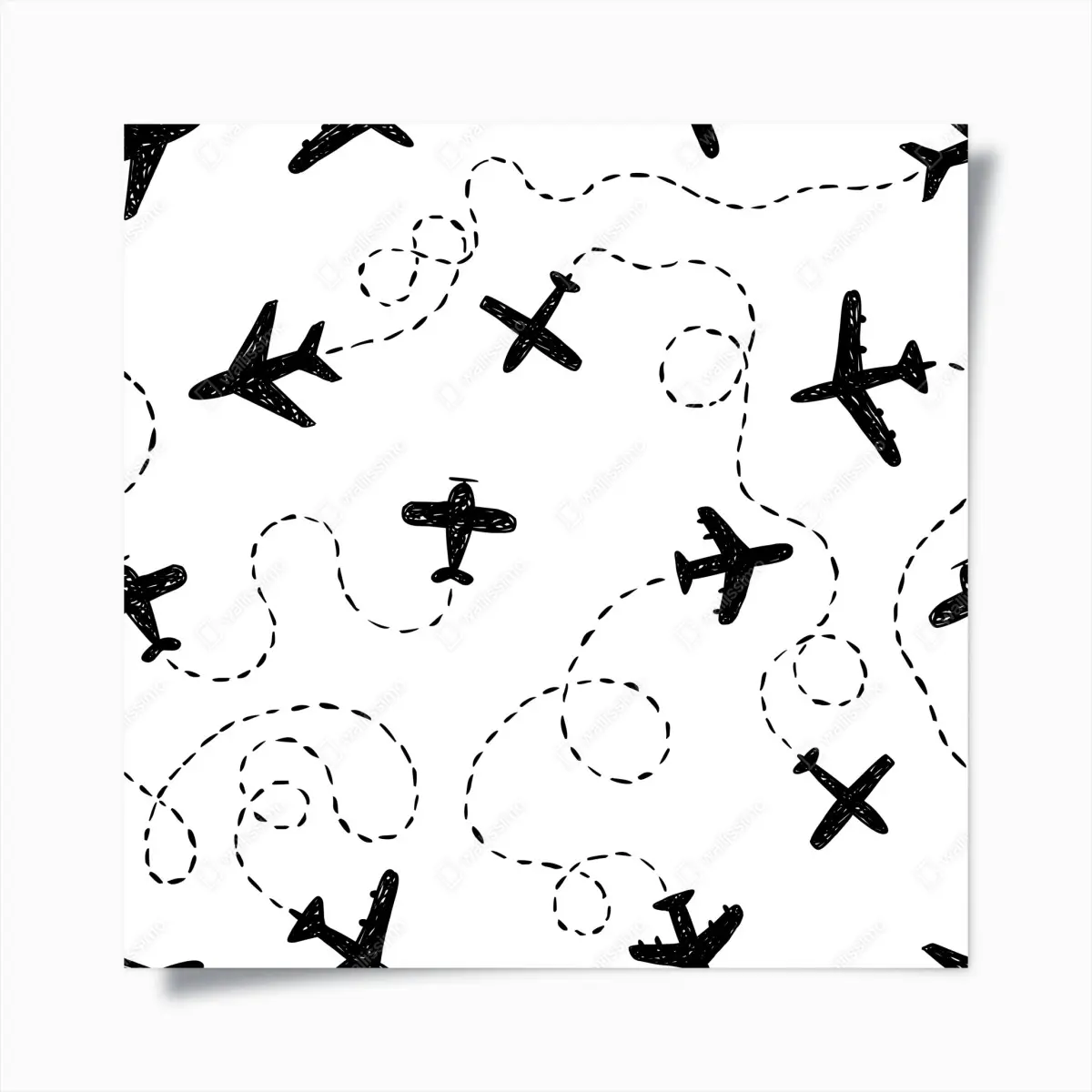Poster handgezeichnetes flugzeugmuster – Pixers®