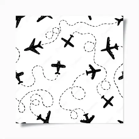 Poster handgezeichnetes flugzeugmuster – Pixers®