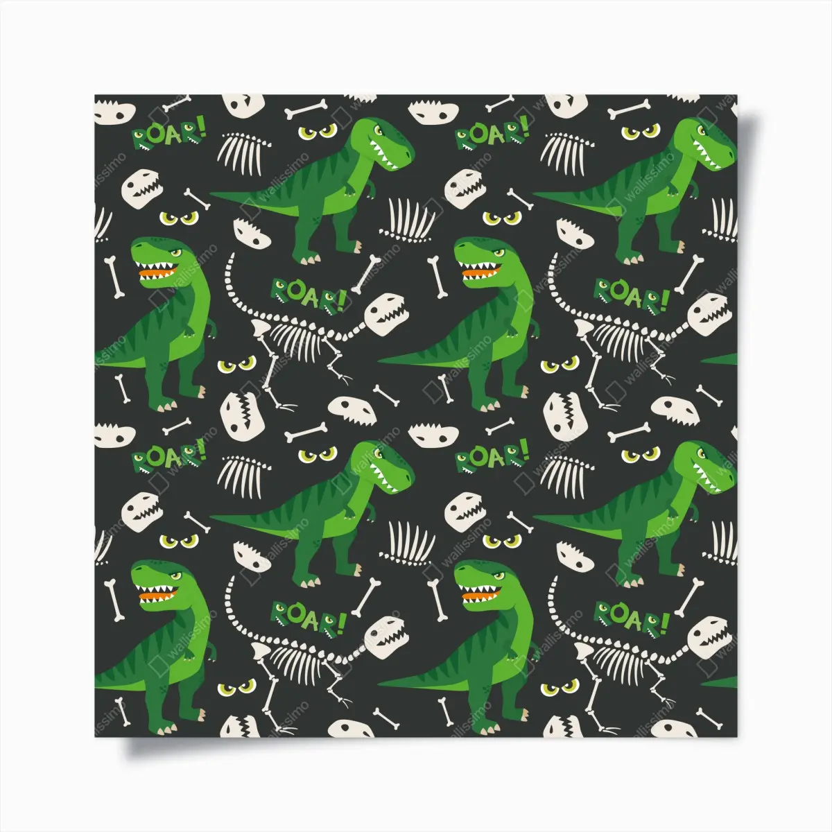 Poster verspieltes grünes t-rex muster – Pixers®