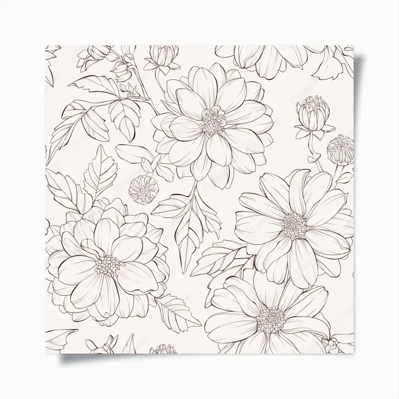 Poster zartes botanisches blumenmuster