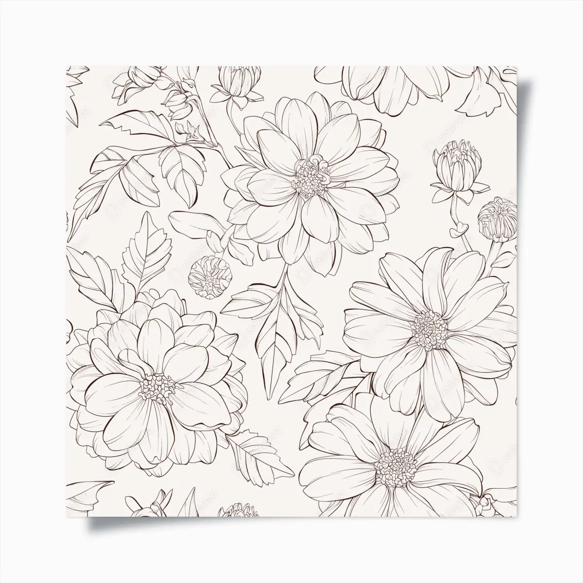 Poster zartes botanisches blumenmuster – Pixers®