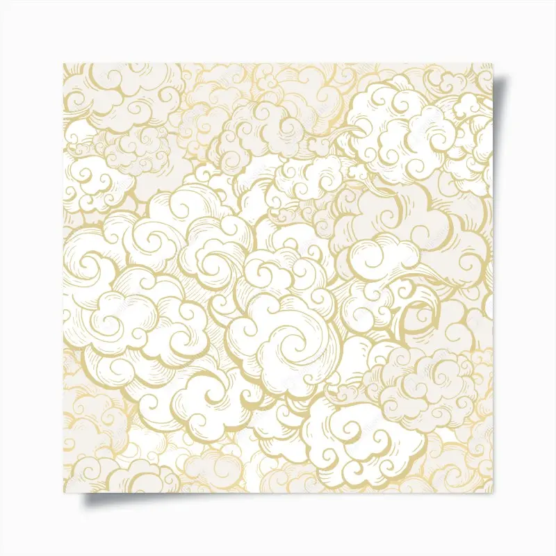 Poster goldenes ornamentales wolkenmuster