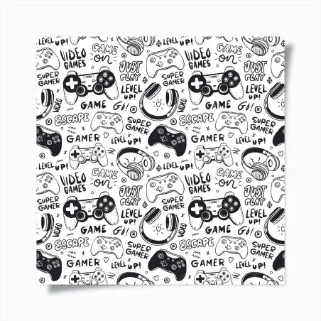 Poster doodle-muster mit videospiel-controllern – Pixers®