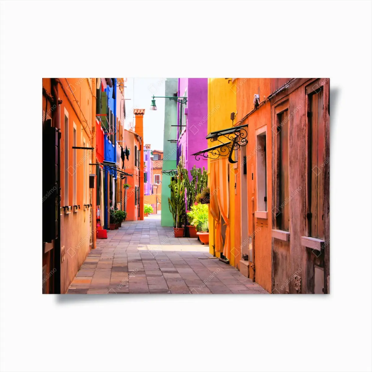 Poster bunte mediterrane gasse – Pixers®